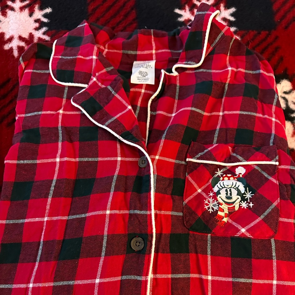 Disney Store Minnie flannel Plaid Sleep Dress